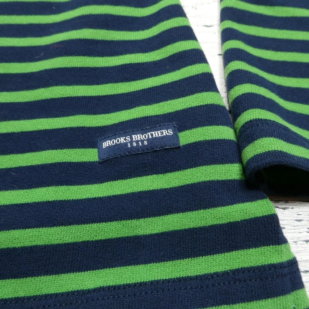 Brooks‎ Brothers Shirt Youth Medium Blue Striped Long Sleeve Button Shoulder